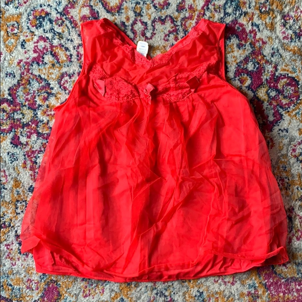 Vintage Fuschia Babydoll Nightgown 1950s 1960s